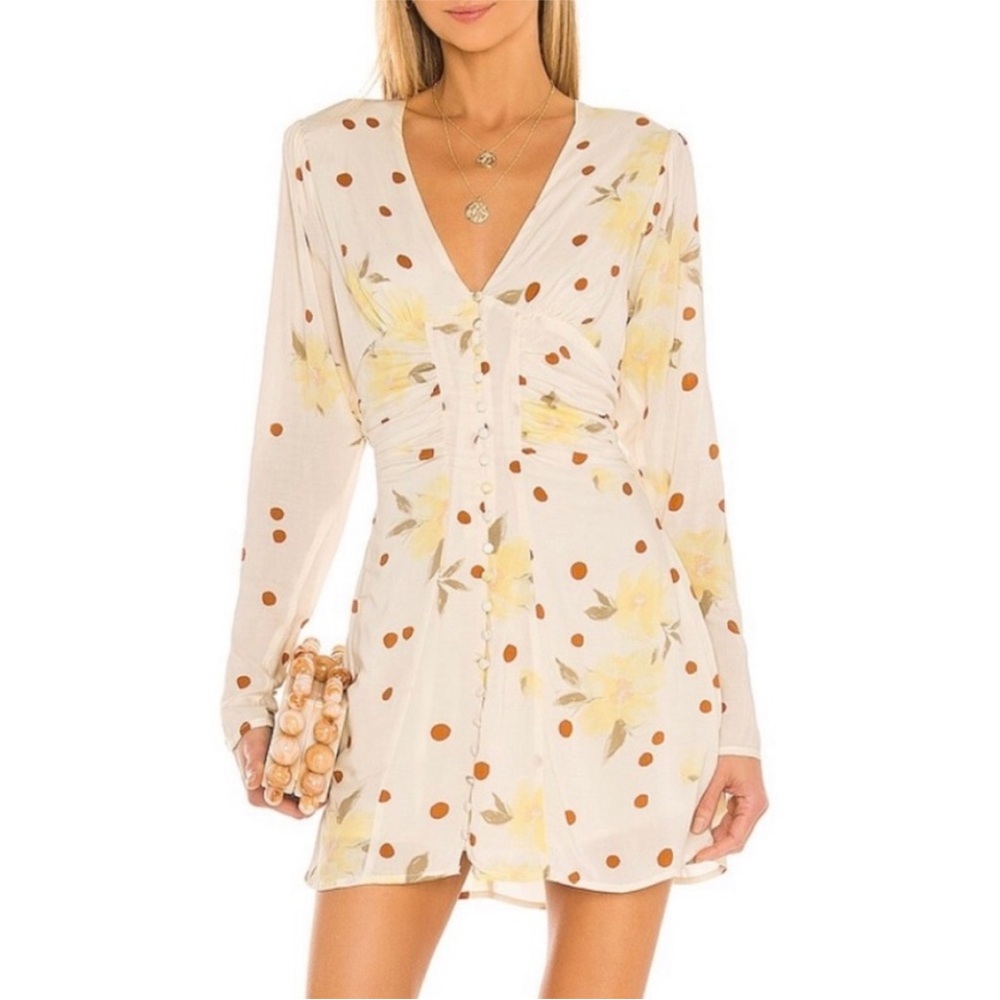 Free People Date Night Mini Dress in Sunshine Combo Size XS 0-2 Spring Festival